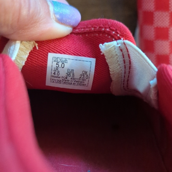 Vans Kids Red Checkered Slip-On Sneakers - Picture 5 of 6